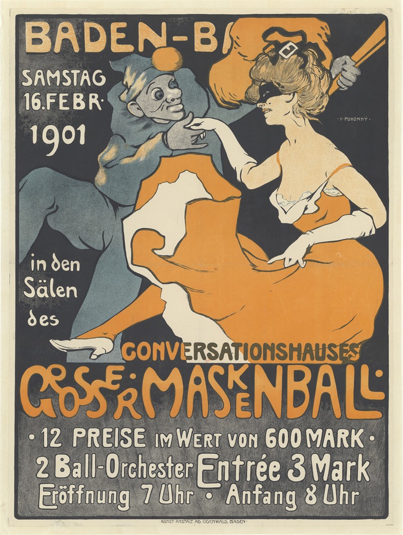 Ivo Puhonny - Baden-Baden, Samstag 16 Febr. 1901. Conversationshauses Grosser Maskenball