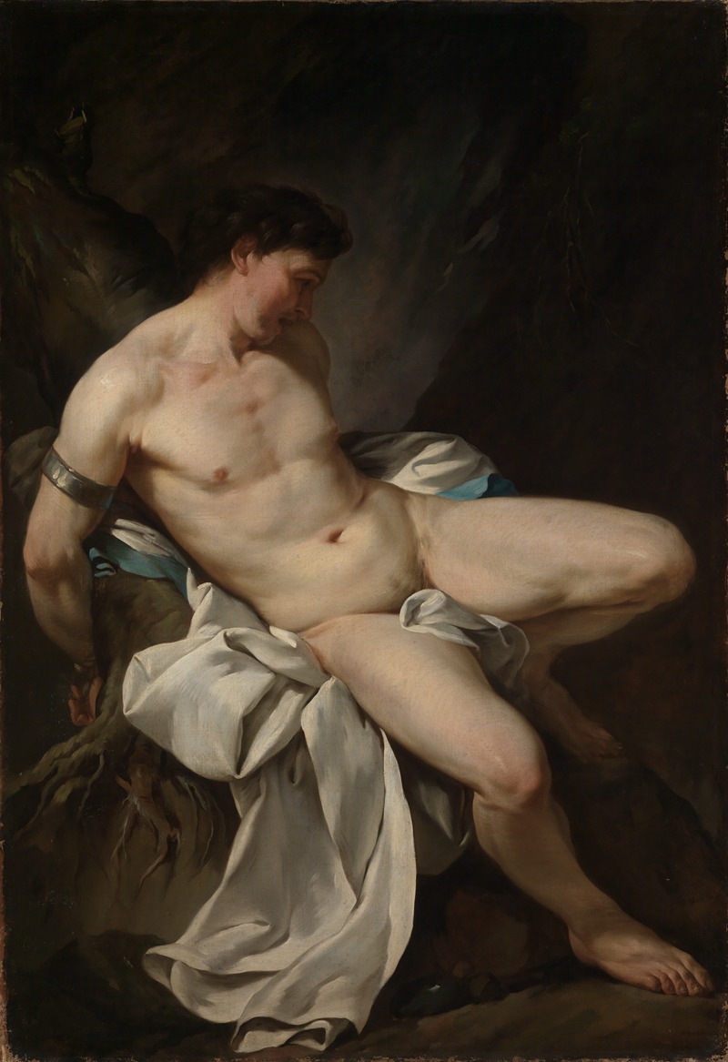 Jean Baptiste Marie Pierre - Seated male nude as Prometheus