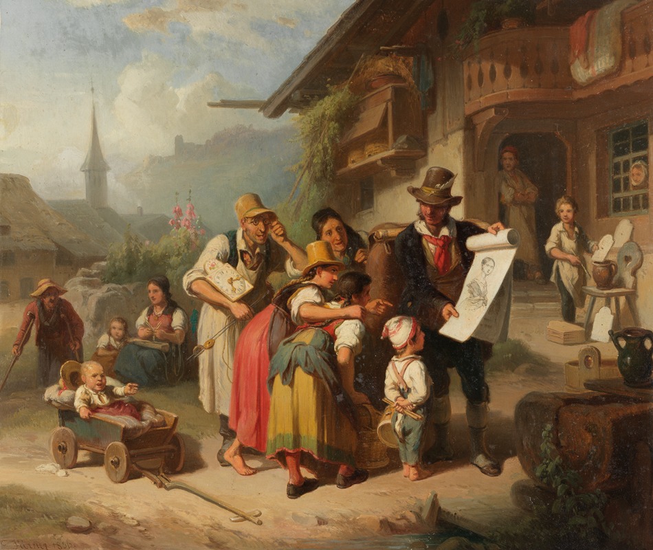 Johann Baptist Kirner - Dorfszene aus dem Schwarzwald