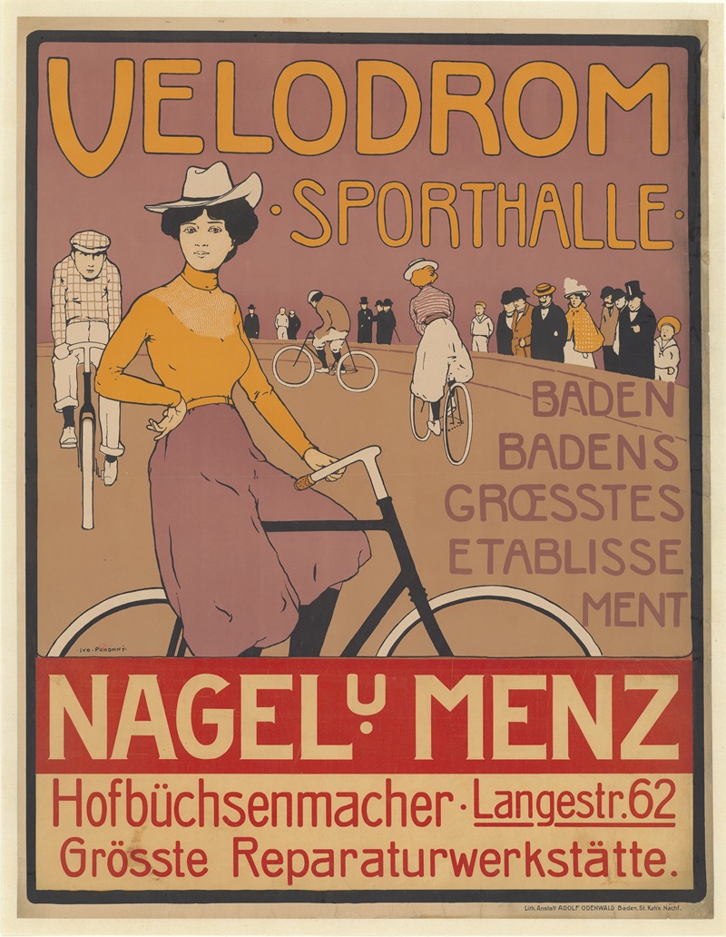 Ivo Puhonny - Velodrom Sporthalle. Baden Badens Groesstes Etablissement. Nagel u Menz