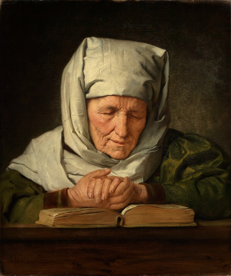 Betende alte Frau by Karl Brünner - Artvee