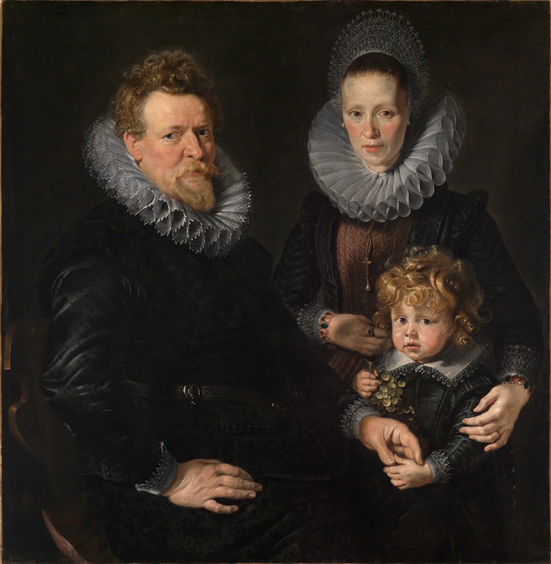 Peter Paul Rubens - Portrait of the Brussels goldsmith Robert Staes, his wife Anna and their son Albert