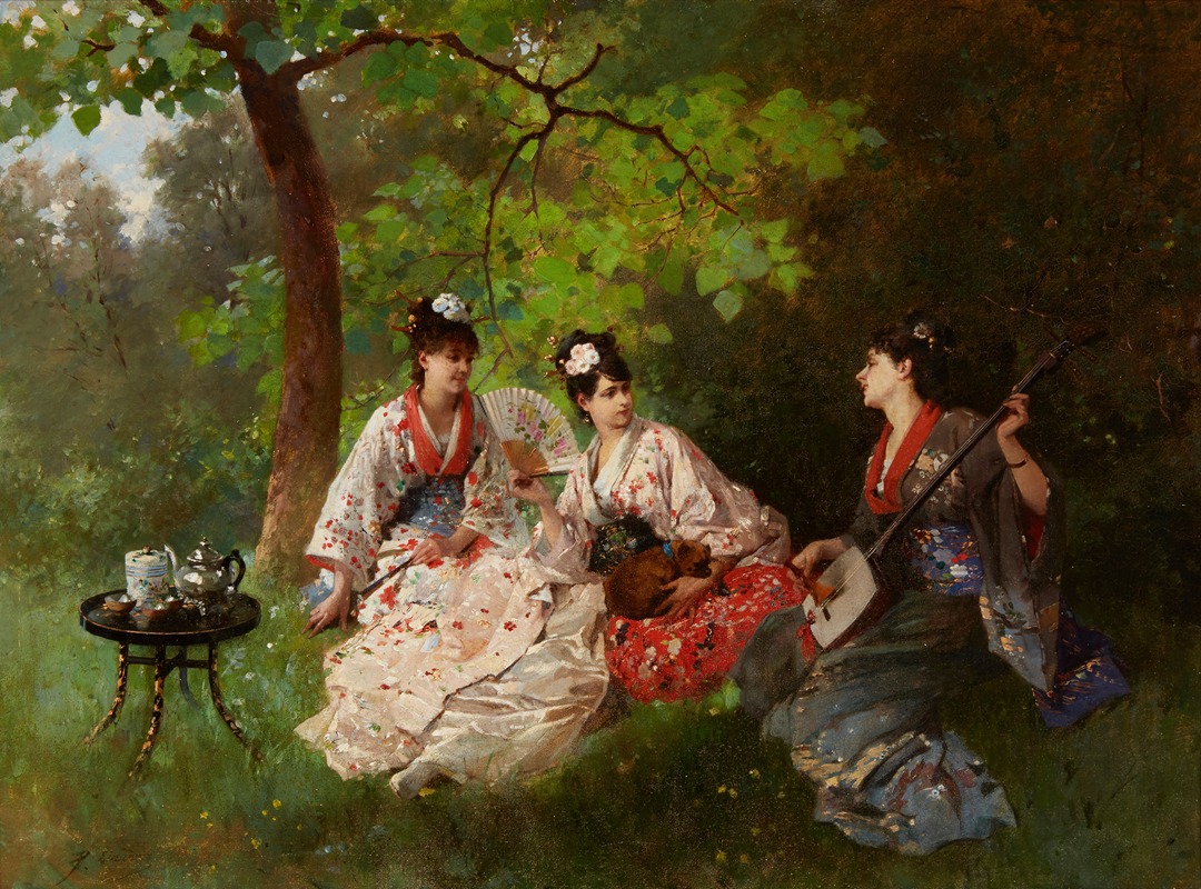 Philippe-Jacques Linder - Tea time in the park