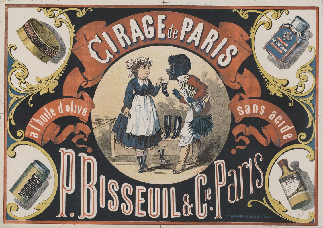 J. Mounier - Cirage de Paris à l’huile d’olive sans acide. P. Bisseuil & Cie. Paris