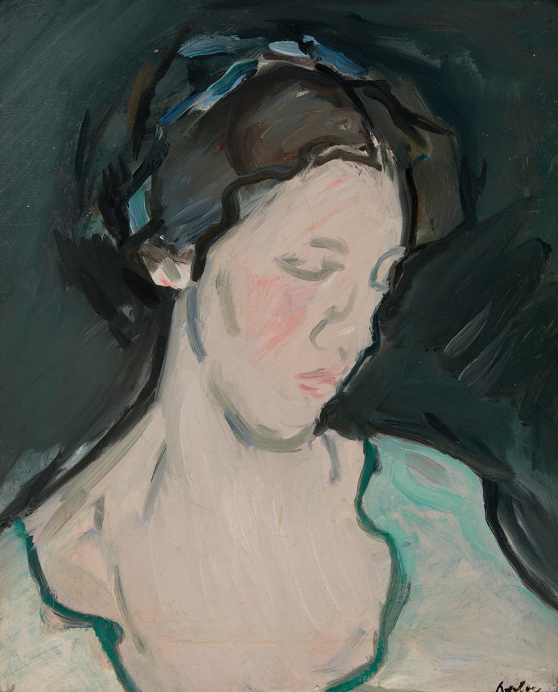 Samuel John Peploe - A portrait of a young woman, thought to be Peggy MacRae