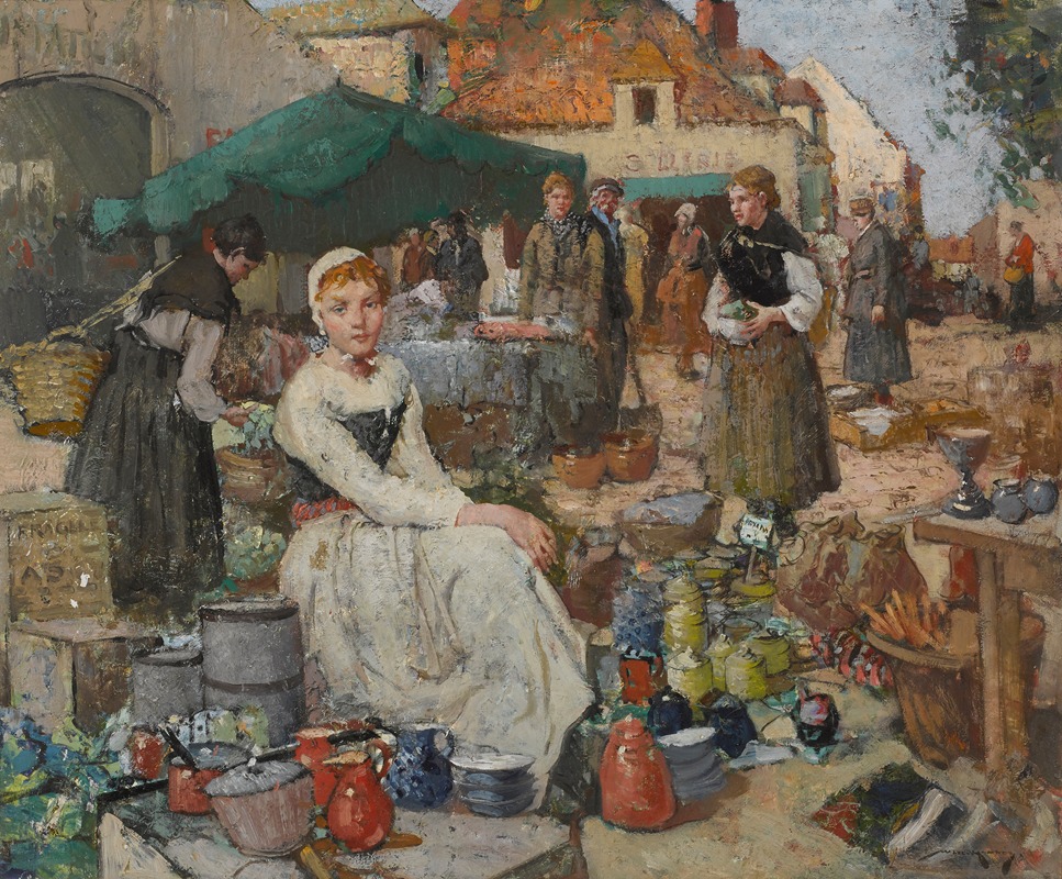 William Lee-Hankey - A street market in Picardy