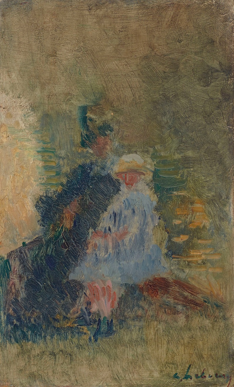 Albert Lebourg - La Mère et l’enfant sur un banc