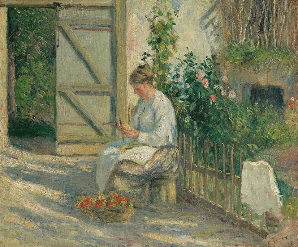 Camille Pissarro - Julie Pissarro épluchant des légumes