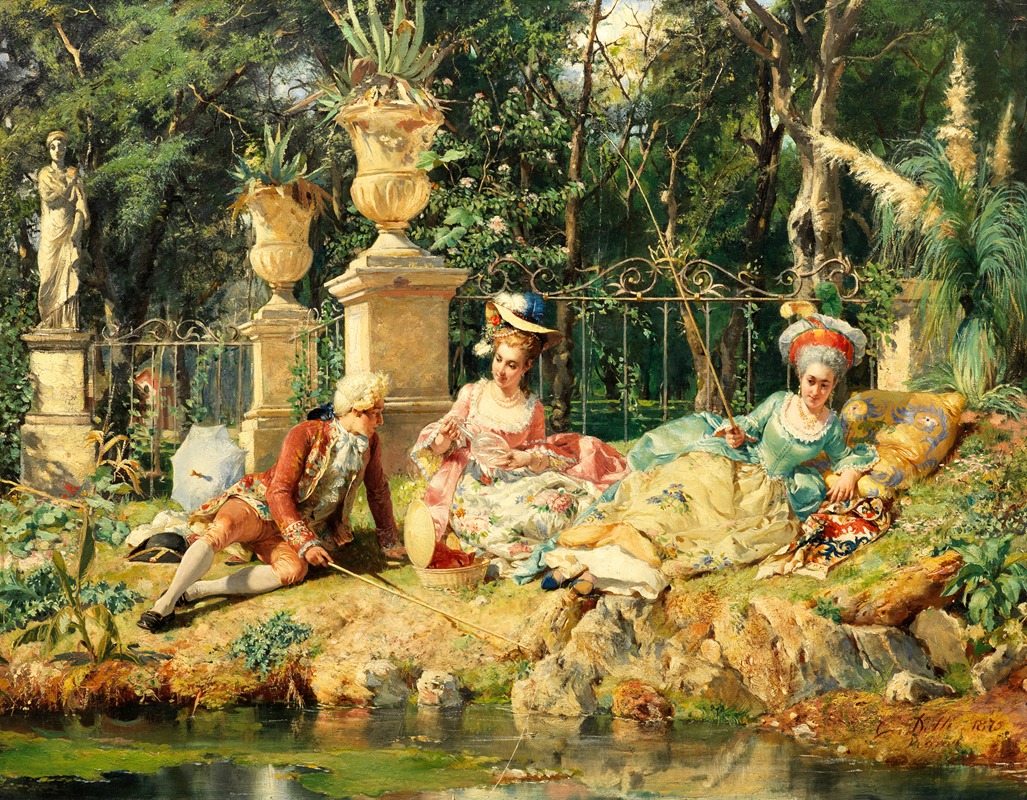 Cesare Auguste Detti - The Fishing Party