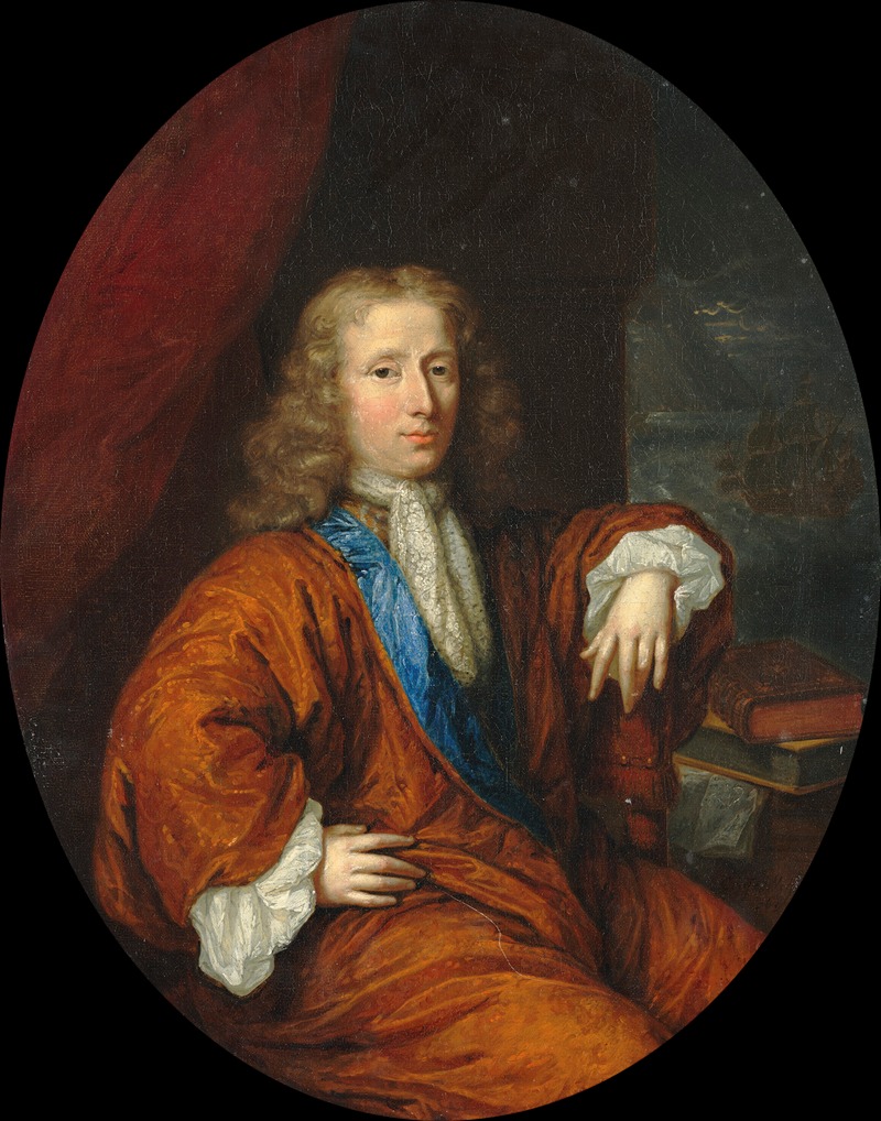 Constantijn Netscher - Portrait of a gentleman