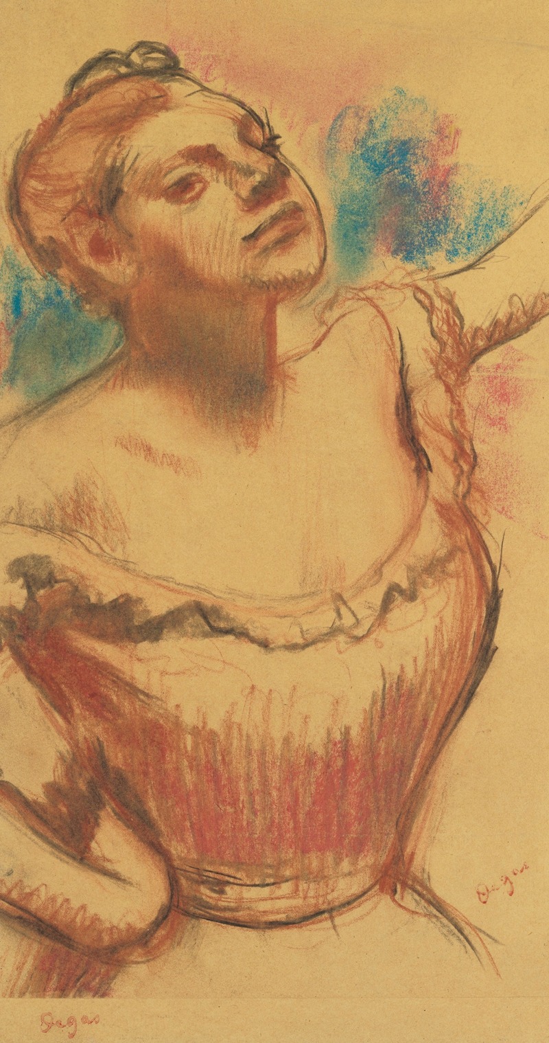 Edgar Degas - Buste de danseuse au corsage rouge