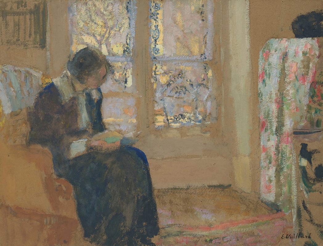 Édouard Vuillard - Jeune femme lisant, Lucie Belin chez elle