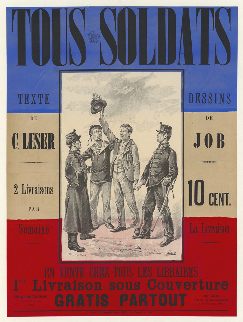 Job (Jacques Marie Gaston Onfray De Breville) - Tous soldats. Texte de Charles Leser