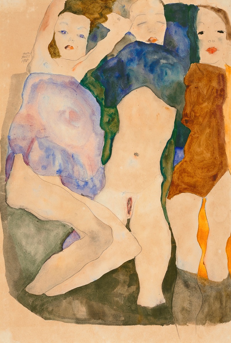 Egon Schiele - Drei Mädchen