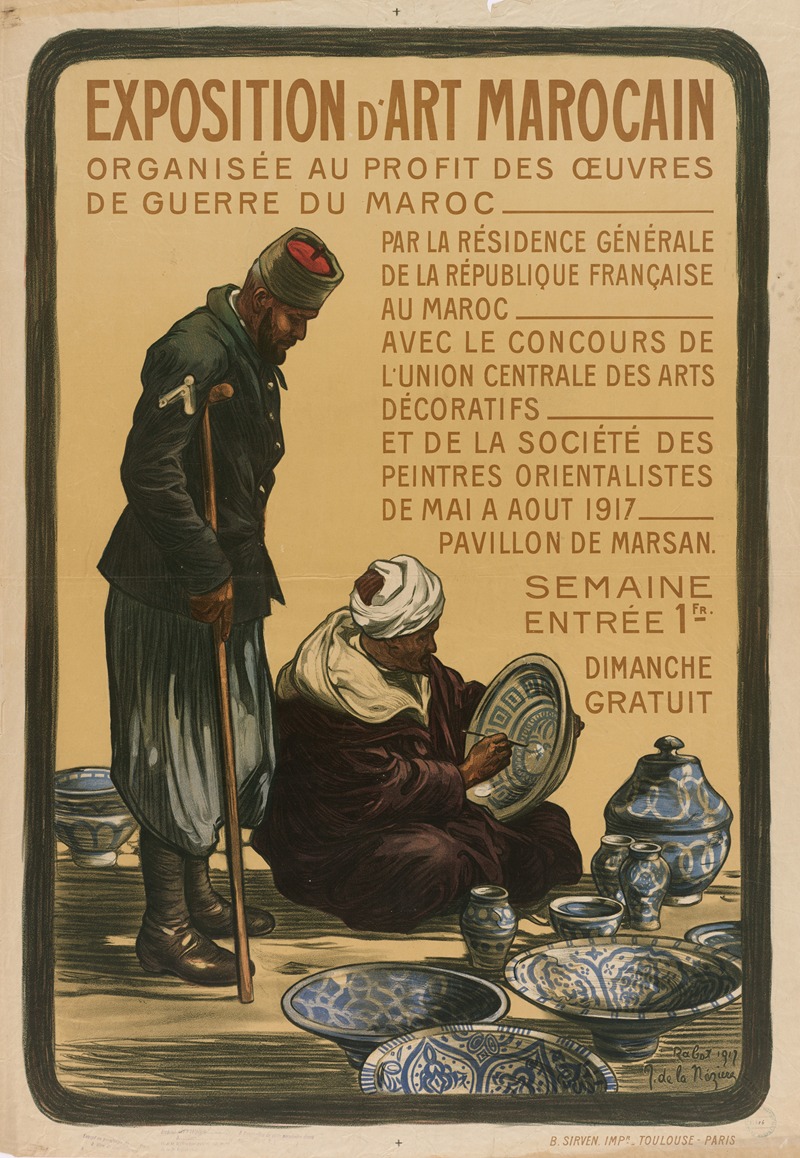 Joseph de La Nézière - Exposition d’Art Morocain, Organisée au profit des oeuvres de guerre du Maroc