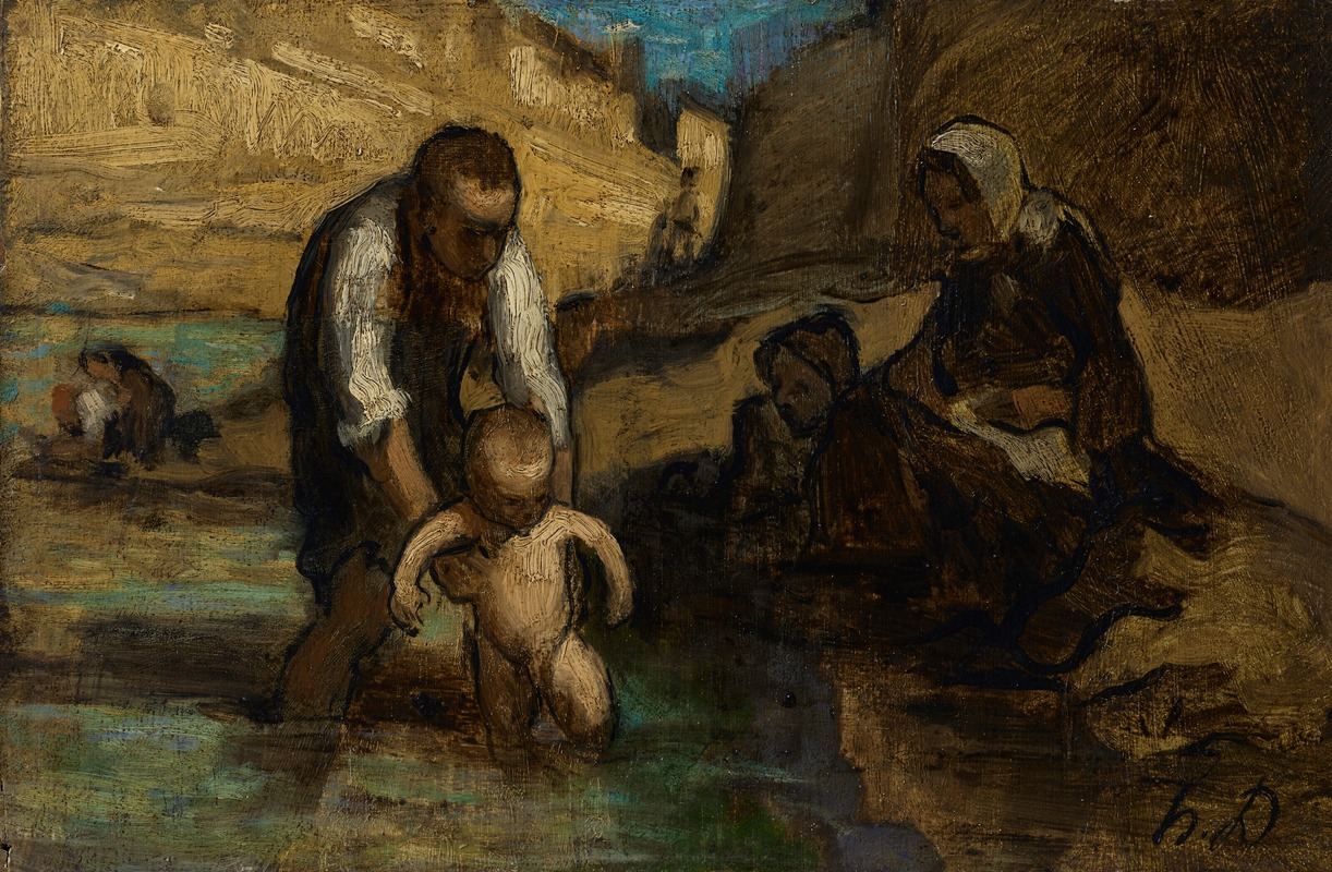 Honoré Daumier - Le premier bain