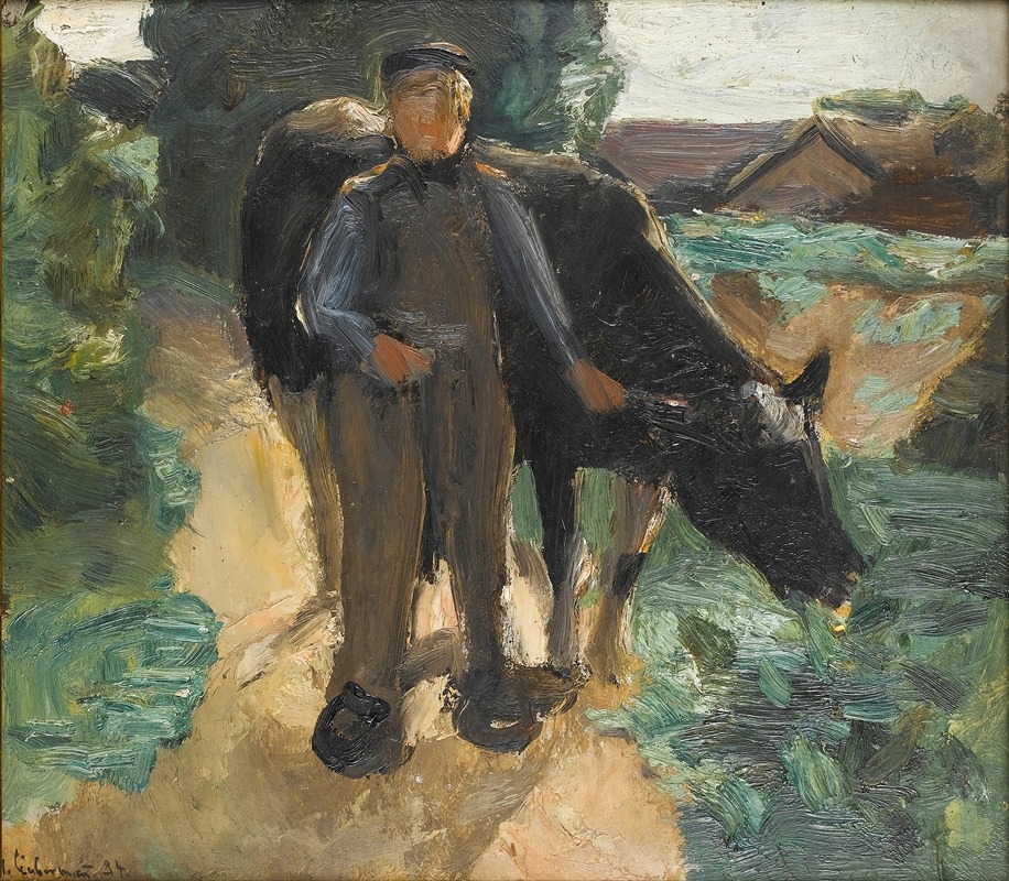 Max Liebermann - A farmer with his cow