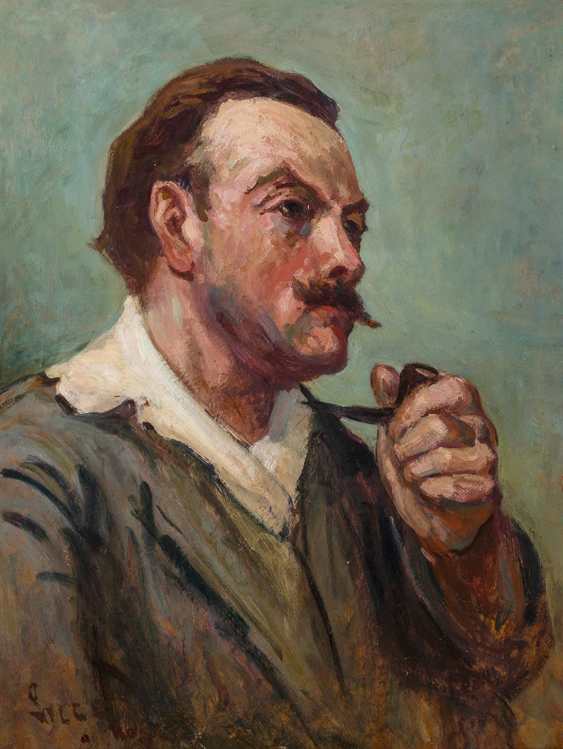Maximilien Luce - Portrait du Roger à la pipe
