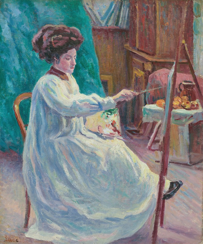 Maximilien Luce - Portrait de Madame Jourdan dans son atelier