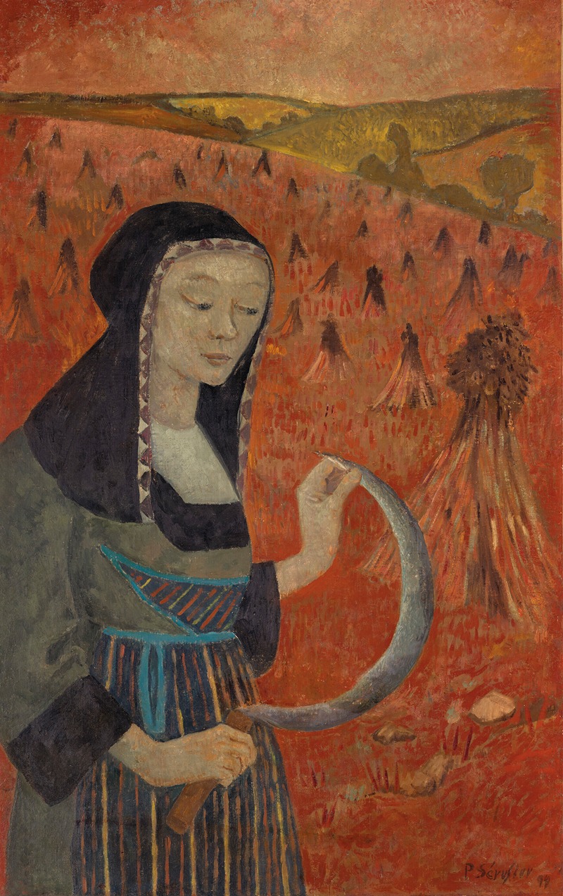 Paul Sérusier - Bretonne à la faucille dans un champ de blé noir
