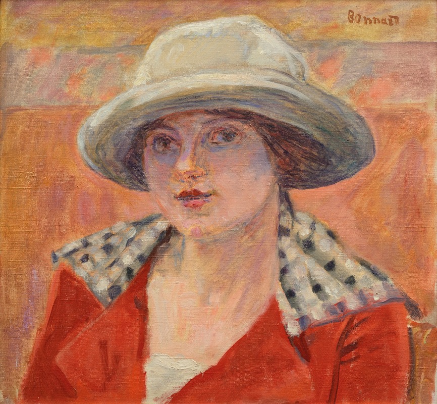 Pierre Bonnard - Jeune Femme au chapeau blanc ou Étude de tête