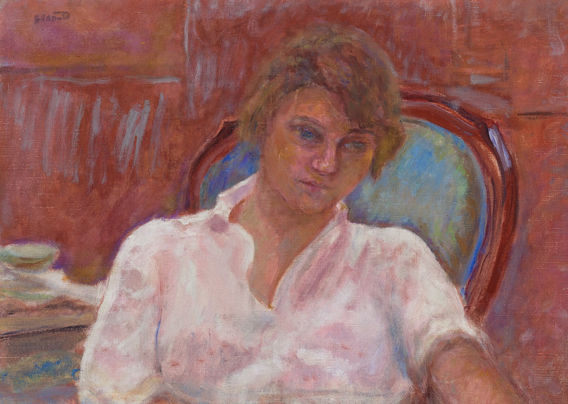 Pierre Bonnard - Jeune femme rêvant dans un fauteuil, Harmonie rose