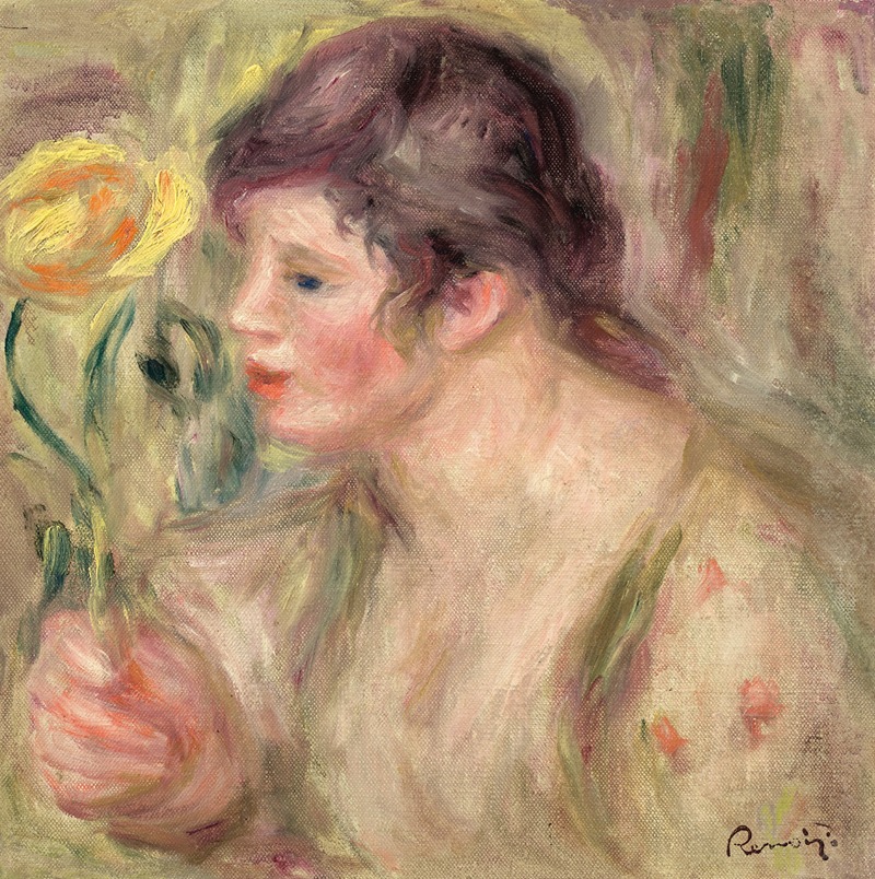 Pierre-Auguste Renoir - Femme à la rose