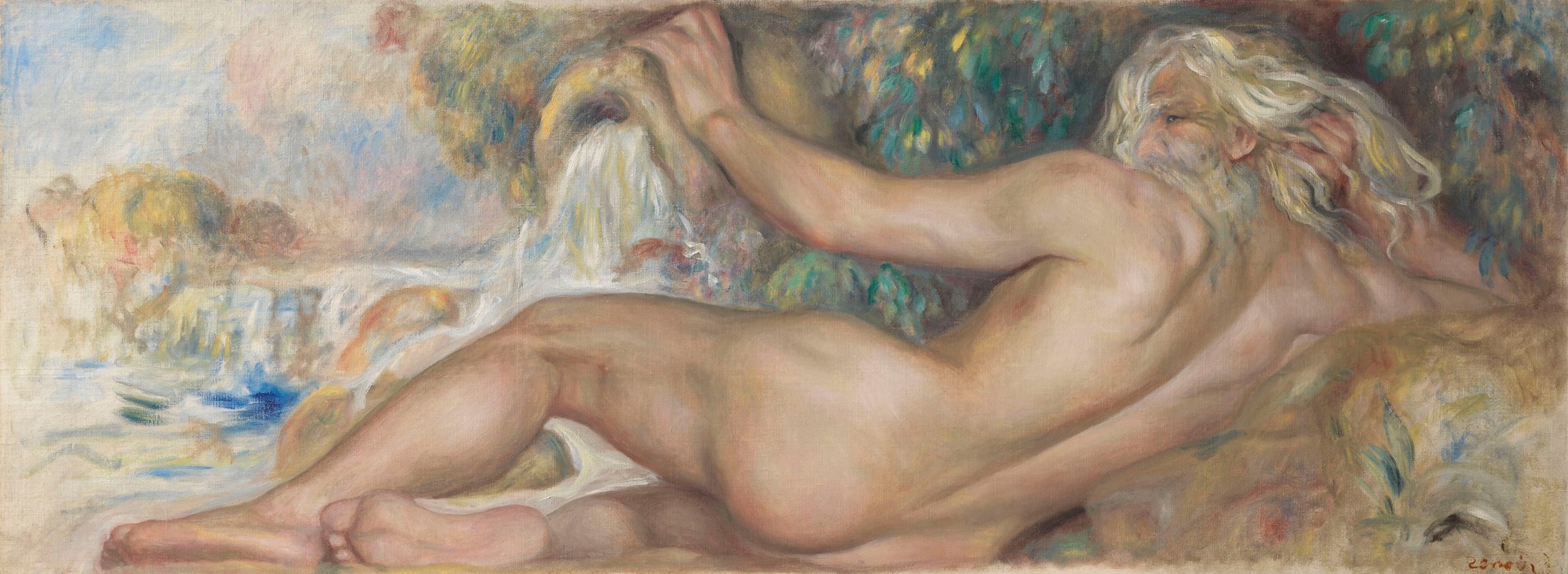 Pierre-Auguste Renoir - Nu dans un paysage or Le Fleuve