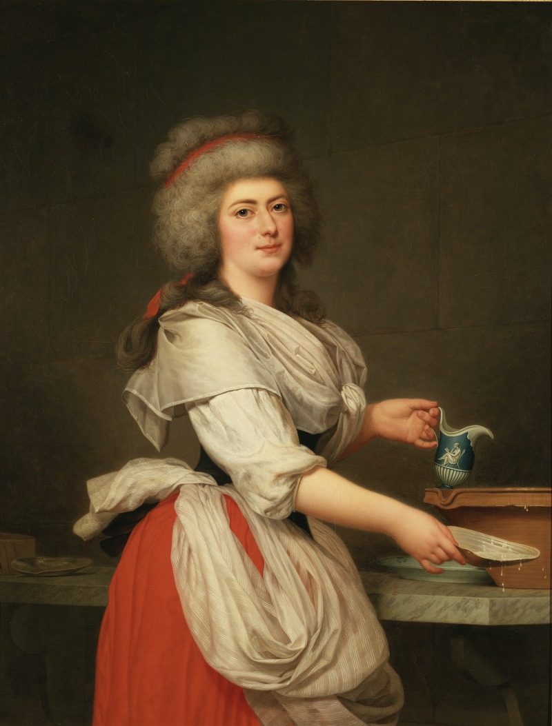 Adolf Ulrik Wertmüller - Madame A. Aughié, Friend of Queen Marie Antoinette, as a Dairymaid in the Royal Dairy at Trianon