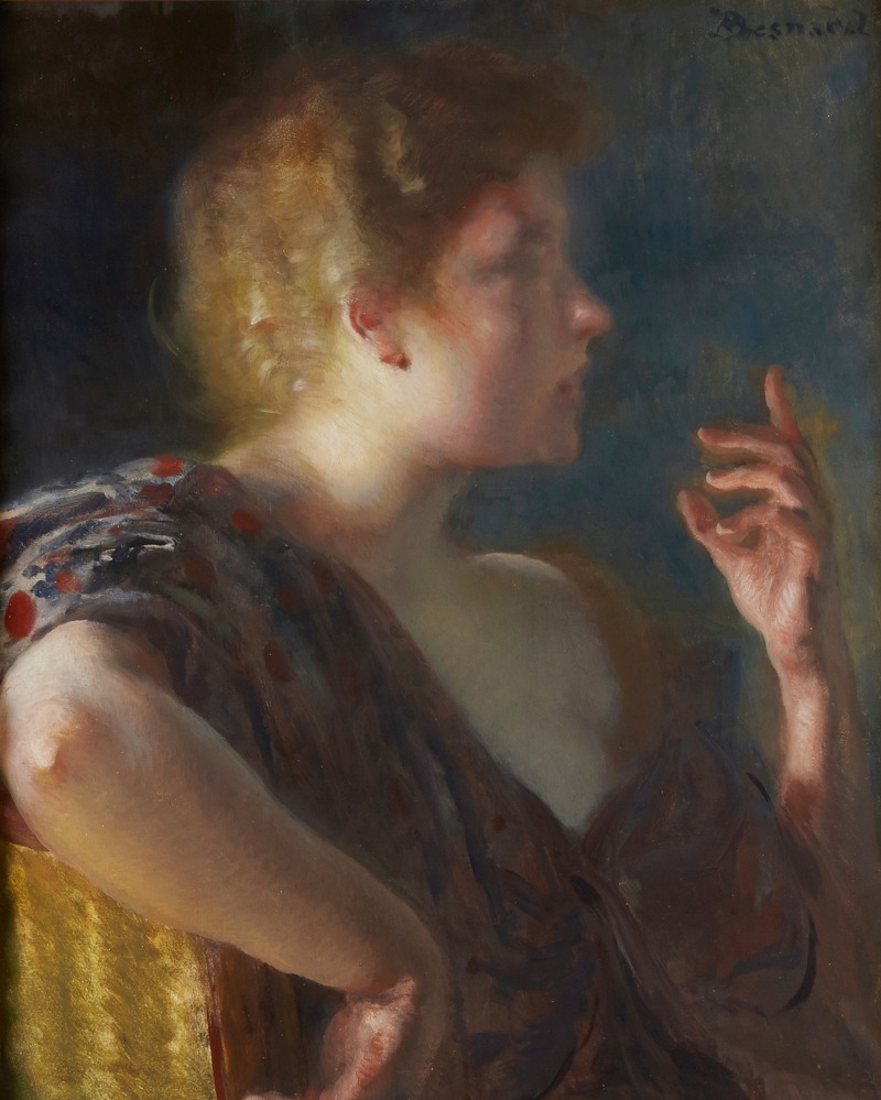 Albert Besnard - A portrait of a young woman