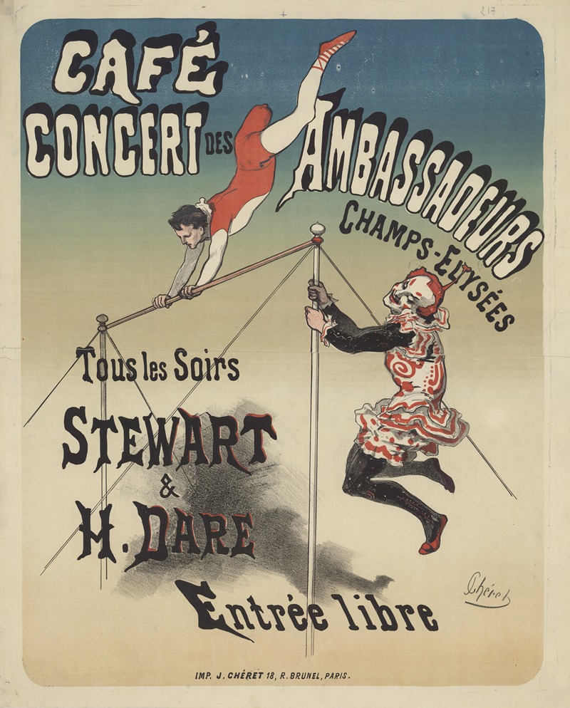 Jules Chéret - Café-concert des Ambassadeurs. Stewart et H. Dare