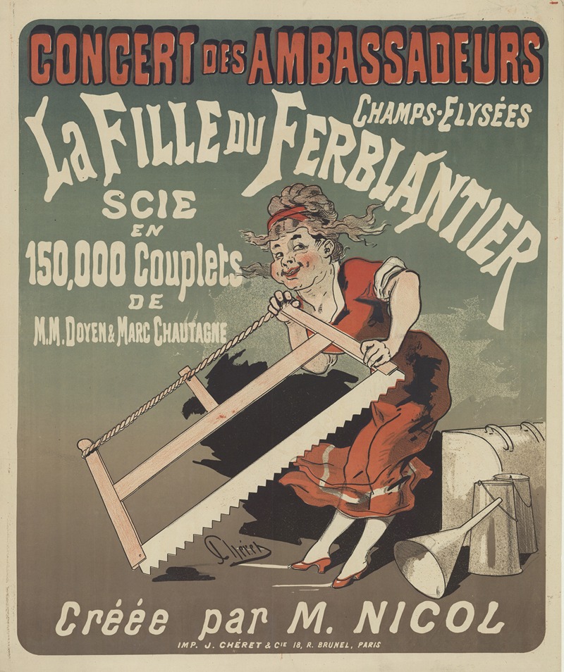 Jules Chéret - Concert des Ambassadeurs. La Fille du ferblantier