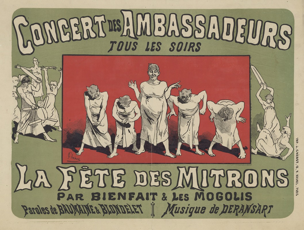 Jules Chéret - Concert des Ambassadeurs. Tous les soirs, la Fête des mitrons par Bienfait & les Mogolis