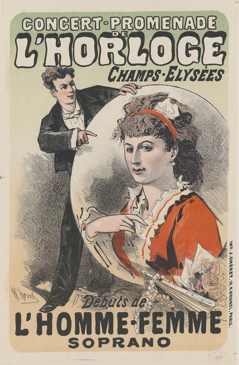 Jules Chéret - Concert-promenade de l’Horloge, Débuts de l’homme-femme soprano