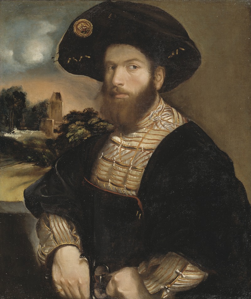 Dosso Dossi - Portrait of a Man Wearing a Black Beret