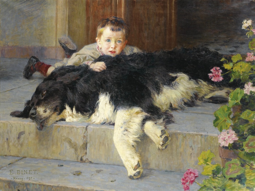 Étienne Dinet - Le petit garçon au chien