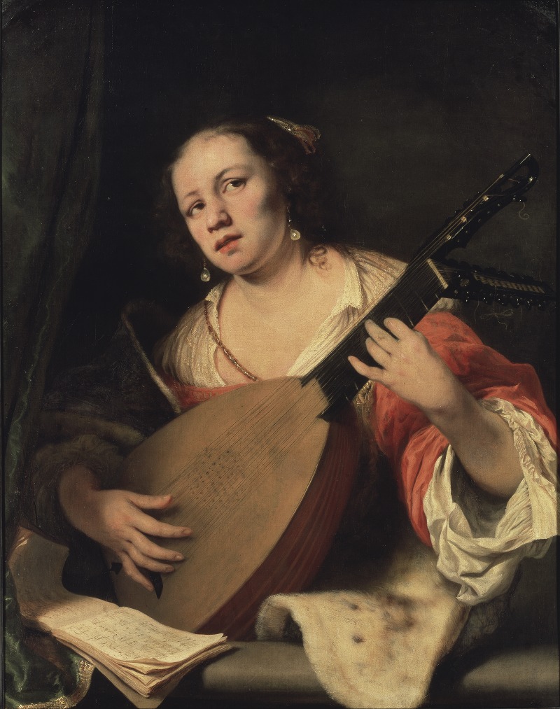 Ferdinand Bol - A Lady Playing the Lute