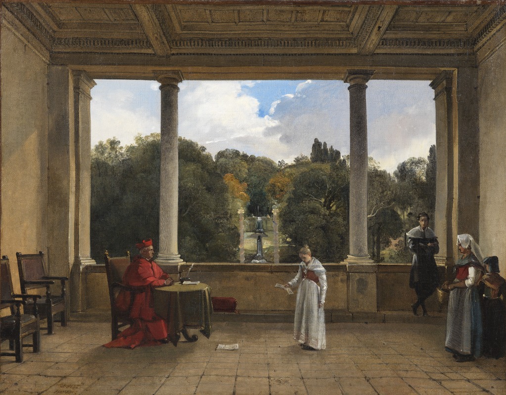François-Marius Granet - Audience with Cardinal Aldobrandini in the Loggia of the Villa Belvedere in Frascati