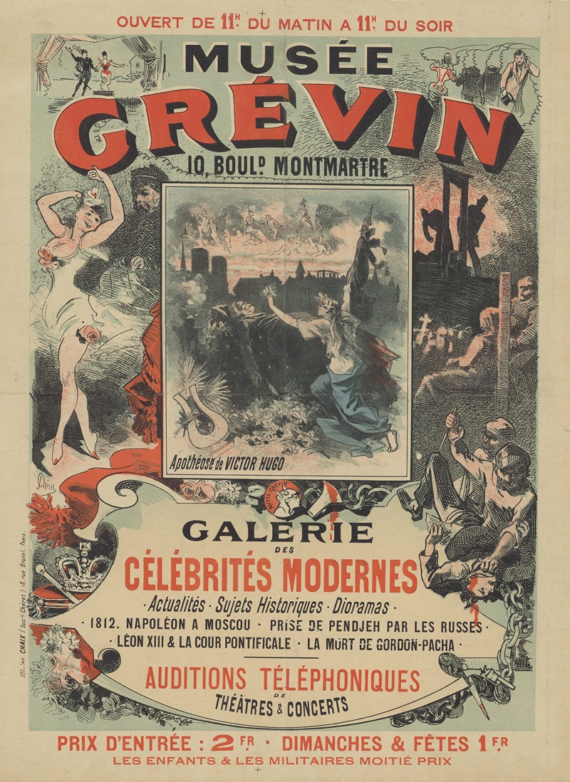 Jules Chéret - Musée Grévin, 10, boulevard Montmartre. Apothéose de Victor Hugo Galerie des célébrités modernes