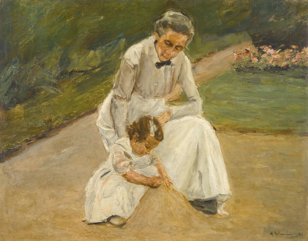 Max Liebermann - The artist’s granddaughter and her nurse playing in the garden