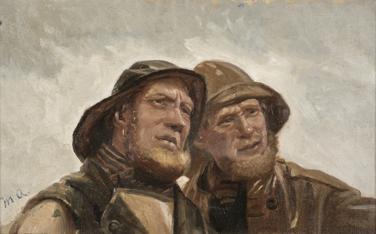 Michael Ancher - Two Fishermen. Study