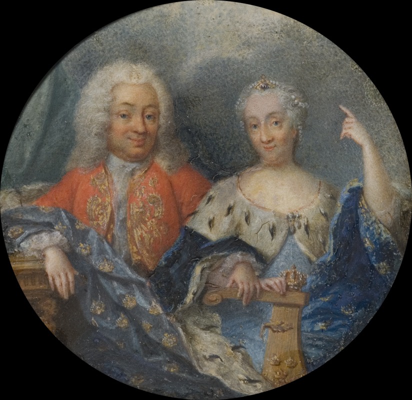 Niklas Lafrensen - Ulrika Eleonora the Younger (1688-1741), Queen of Sweden & Frederick I (1676-1751), Count of Hesse-Kassel, King of Sweden