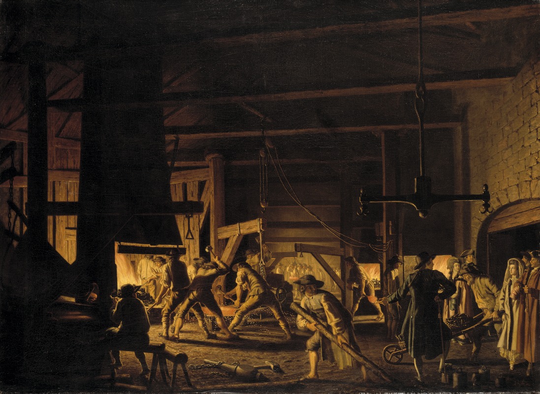 Pehr Hilleström - In the Anchor-Forge at Söderfors. The Smiths Hard at Work
