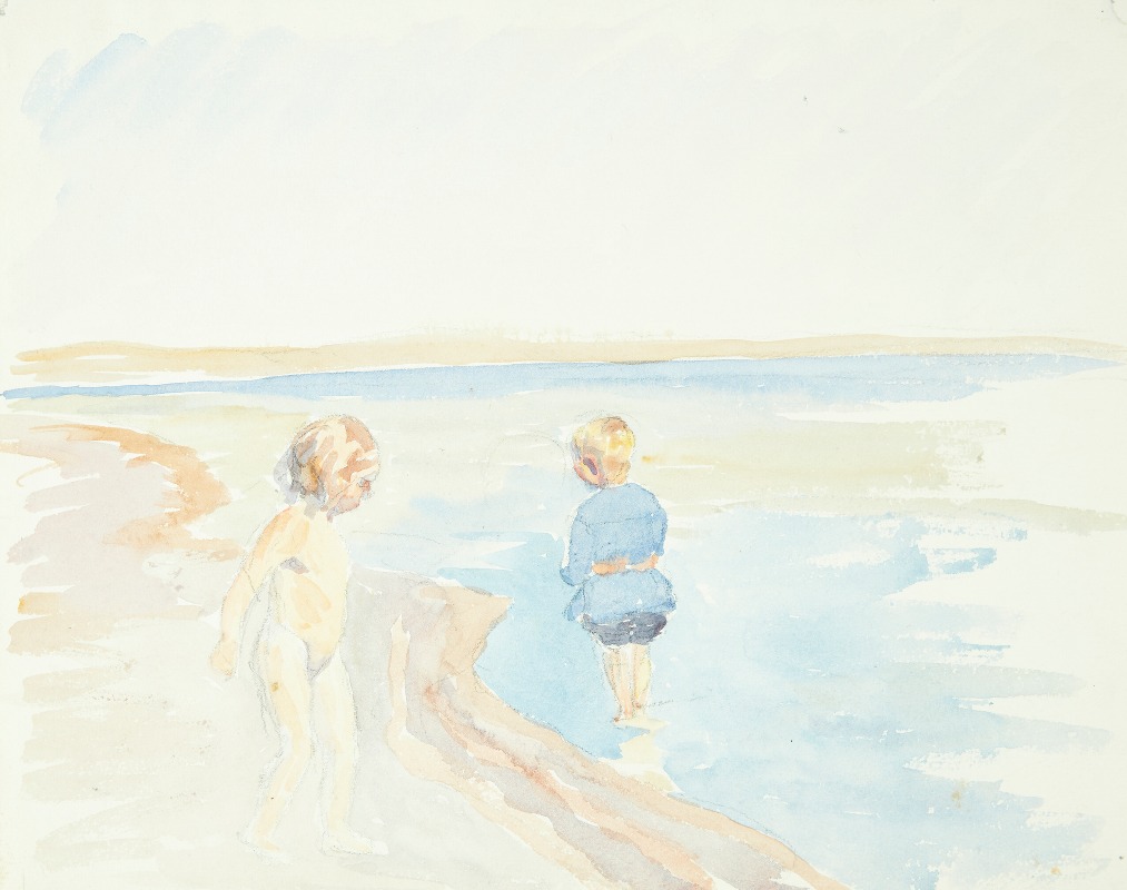 Peter Hansen - Børn ved stranden