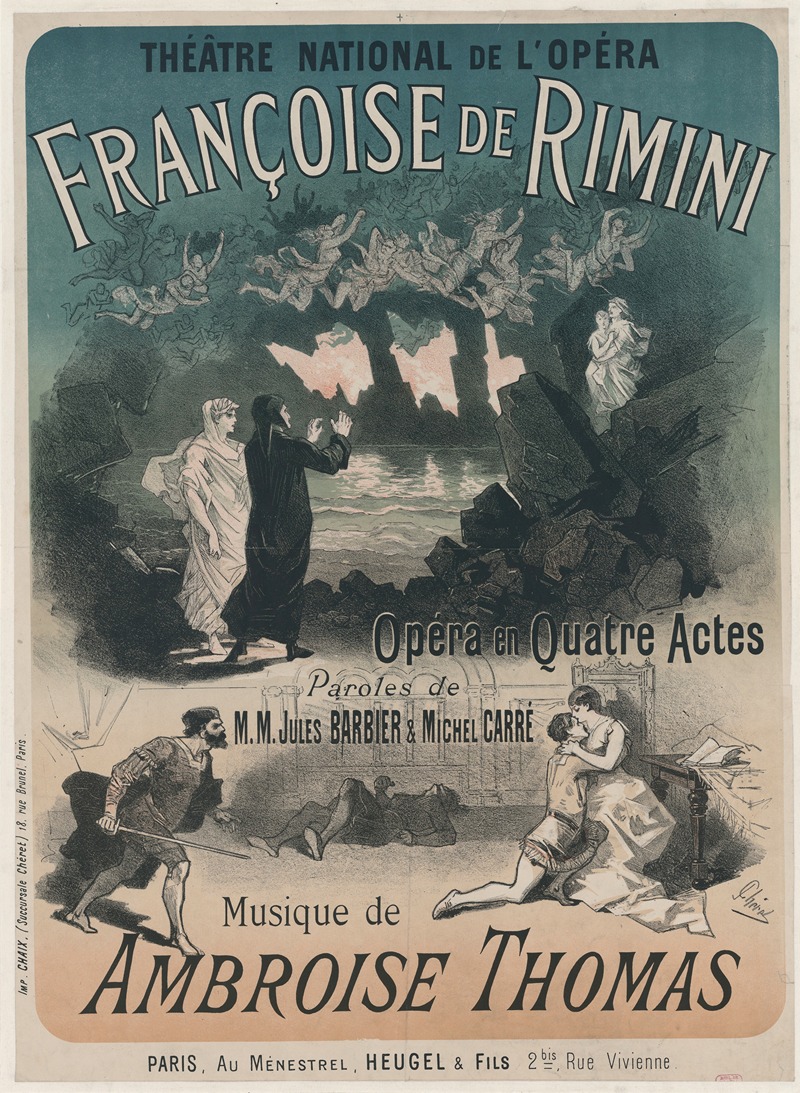 Jules Chéret - Théâtre national de l’Opéra. Francoise de Rimini, opéra en quatre actes