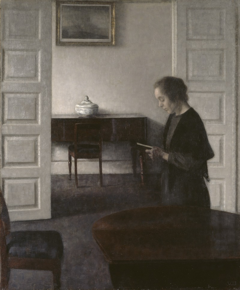 Vilhelm Hammershøi - Interior with a Reading Lady