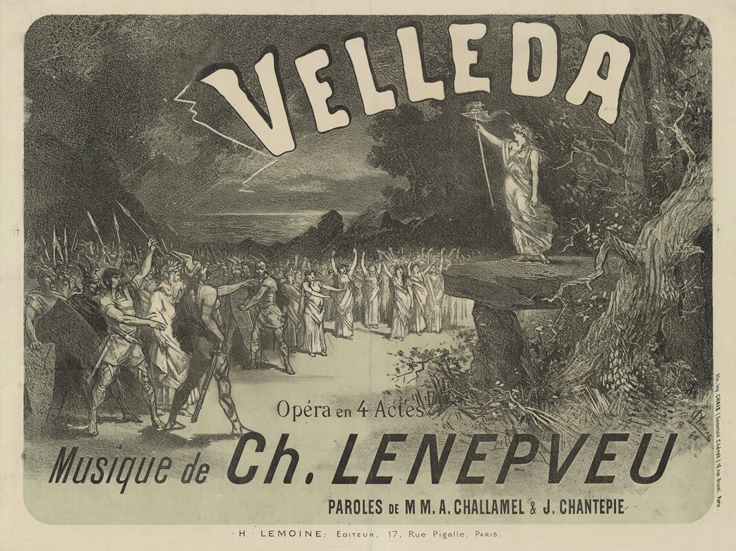 Jules Chéret - Velleda, opéra en 4 actes, musique de Ch. Lenepveu, paroles de M.M. A. Chalamel & J. Chantepie