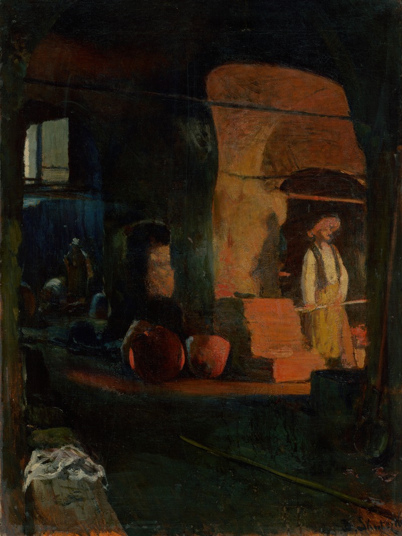 Dominik Skutecký - At a Forge in a Copper Smithy