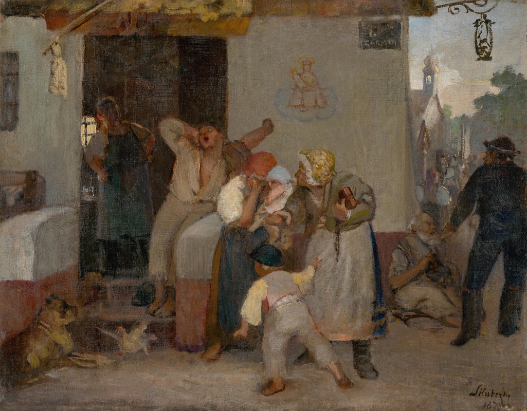 Dominik Skutecký - In front of a Tavern
