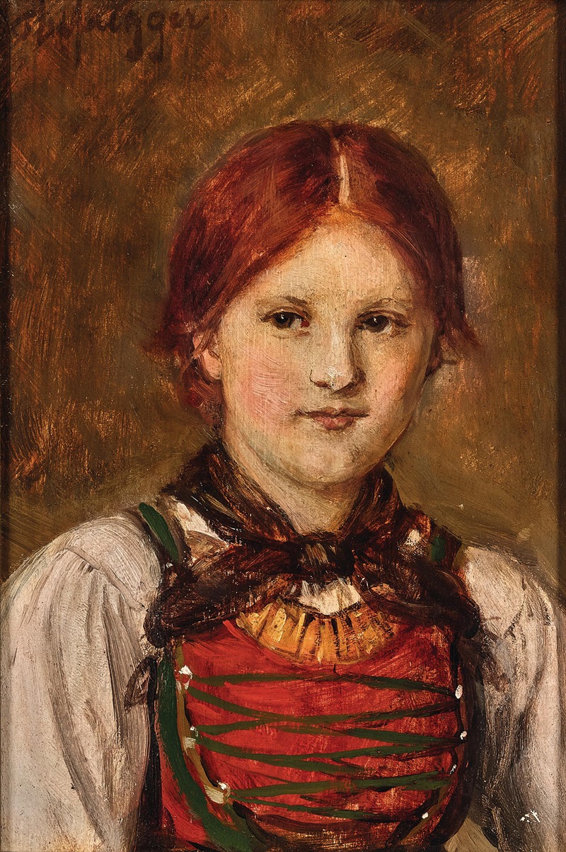 Franz von Defregger - A young girl in traditional costume